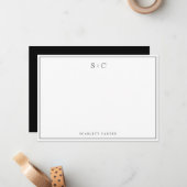 Carte de correspondance à en-tête simple moderne a (Devant/Arrière en situation)