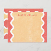 Carte de correspondance à lignes ondulées - Rouge (Devant / Derrière)