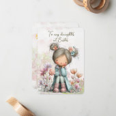 Carte De Correspondance À ma fille à Pâques (Devant/Arrière en situation)