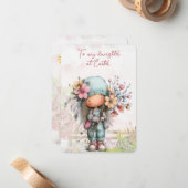 Carte De Correspondance À ma fille à Pâques (Devant/Arrière en situation)