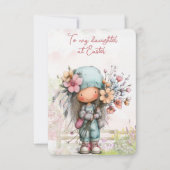 Carte De Correspondance À ma fille à Pâques (Devant)