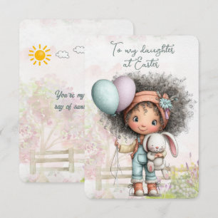 Carte De Correspondance À ma fille à Pâques