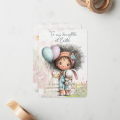 Carte De Correspondance À ma fille à Pâques (Devant/Arrière en situation)
