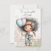 Carte De Correspondance À ma fille à Pâques (Devant)