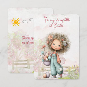 Carte De Correspondance À ma fille à Pâques