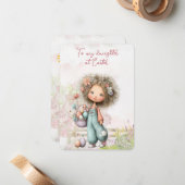Carte De Correspondance À ma fille à Pâques (Devant/Arrière en situation)