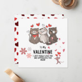 Carte De Correspondance À ma Saint-Valentin Miaou (Devant/Arrière en situation)