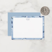 Carte de correspondance à monogramme à bordure col (Devant/Arrière en situation)
