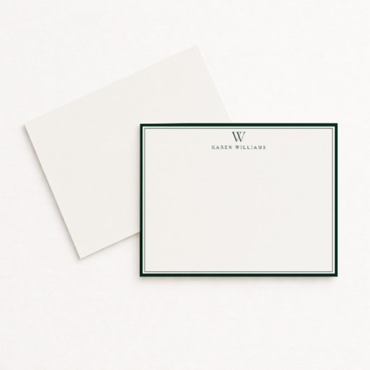 Carte de correspondance à monogramme à double bord