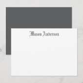 Carte de correspondance à monogramme en écriture v (Devant / Derrière)