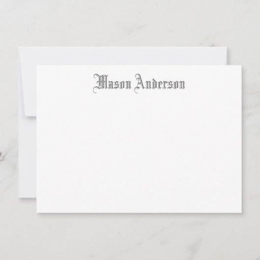 Carte de correspondance à monogramme en écriture v (Devant)