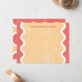 Carte de correspondance à papier à lignes ondulées (Devant/Arrière en situation)