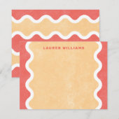 Carte de correspondance à papier à lignes ondulées (Devant / Derrière)