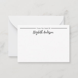 Carte De Correspondance À partir du bureau du nom de script élégant
