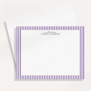 Carte de correspondance à rayures lavande