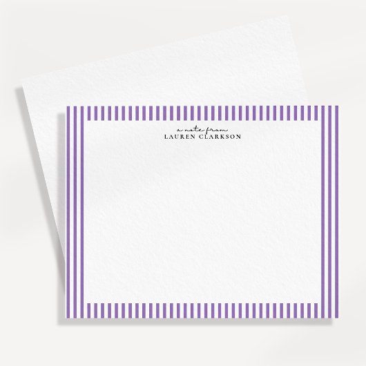 Carte de correspondance à rayures lavande