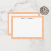 Carte de correspondance à texture imprimée de cœur (Devant/Arrière en situation)