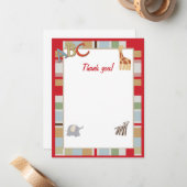 Carte De Correspondance ABC Alphabet Soup Jungle Merci notes (Devant/Arrière en situation)