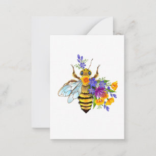 Carte De Correspondance Abeille à fleurs avec plantes sauvages