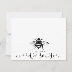Carte De Correspondance Abeille manuscrite Une Note Du Nom Du Script