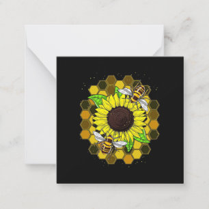 Carte De Correspondance Abeilles tournesol hippies