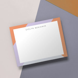 Carte De Correspondance Abstrait couleur orange Lilac gris Motif