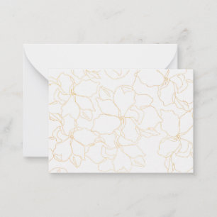 Carte De Correspondance abstrait floral or graphique sur blanc