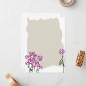 Carte De Correspondance Abstrait Floral stationnaire (Devant/Arrière en situation)