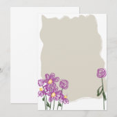 Carte De Correspondance Abstrait Floral stationnaire (Devant / Derrière)