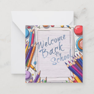 Carte De Correspondance Accueil coloré Retour au design scolaire