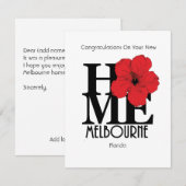 Carte De Correspondance ACCUEIL Melbourne Floride - Nouvelle maison (Devant / Derrière)