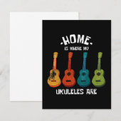 Carte De Correspondance Accueil où sont mes Ukuleles (Devant / Derrière)