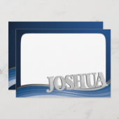 Carte De Correspondance Acier avec nom Joshua Flat Note (Devant / Derrière)