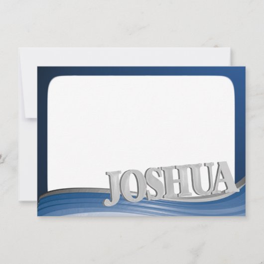 Carte De Correspondance Acier avec nom Joshua Flat Note (Devant)