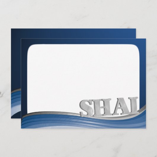 Carte De Correspondance Acier avec nom Shai Flat Note (Devant / Derrière)