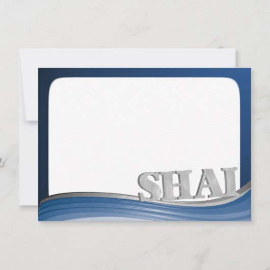 Carte De Correspondance Acier avec nom Shai Flat Note (Devant)