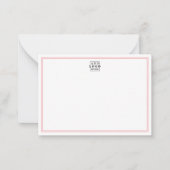 Carte De Correspondance Add Your Logo Pink Double Border Business (Devant)