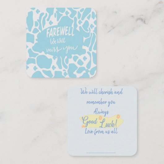 Carte De Correspondance Adieu ! Nous allons vous manquer (Devant / Derrière)