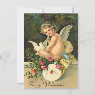 Carte De Correspondance Adorable Cupide Chérubin de la Saint-Valentin Vint
