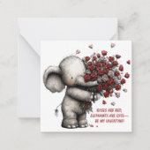 Carte De Correspondance Adorable Elephant Valentine Card (Devant)
