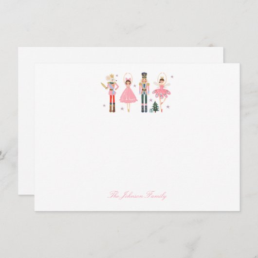 Carte De Correspondance Adorable Noël Pink Nutcracker (Devant / Derrière)