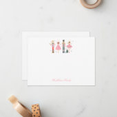 Carte De Correspondance Adorable Noël Pink Nutcracker (Devant/Arrière en situation)