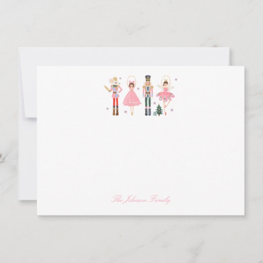 Carte De Correspondance Adorable Noël Pink Nutcracker (Devant)