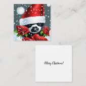 Carte De Correspondance Adorable Skunk de Noël (Devant / Derrière)