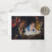 Carte De Correspondance Adoration des bergers - Honthorst - Noël (Devant/Arrière en situation)
