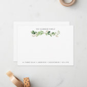 Carte De Correspondance Adresse de famille Eucalyptus Bough (Devant/Arrière en situation)