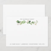 Carte De Correspondance Adresse de famille Eucalyptus Bough (Devant / Derrière)