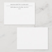 Carte De Correspondance Adresse professionnelle simple (Devant / Derrière)