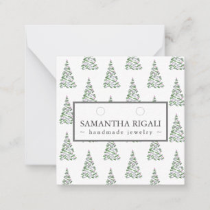 Carte De Correspondance Affichage des oreilles du collier de Noël Arbre