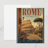 Carte De Correspondance Affiche de voyage de Rome Ville Éternelle (Devant / Derrière)